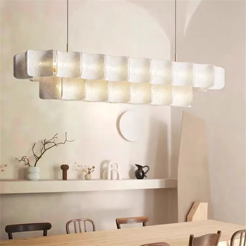 Wabi Sabi Led large Chandelier Bedroom Minimalist white Acrylic lamp Dining Living Room Hotel Lobby Hanging Lamp Fixture