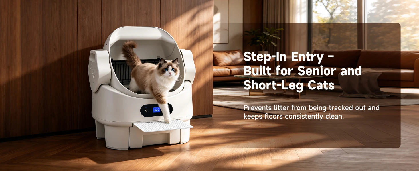 Step-In Entry-Built for Senior and Short-Leg Cats