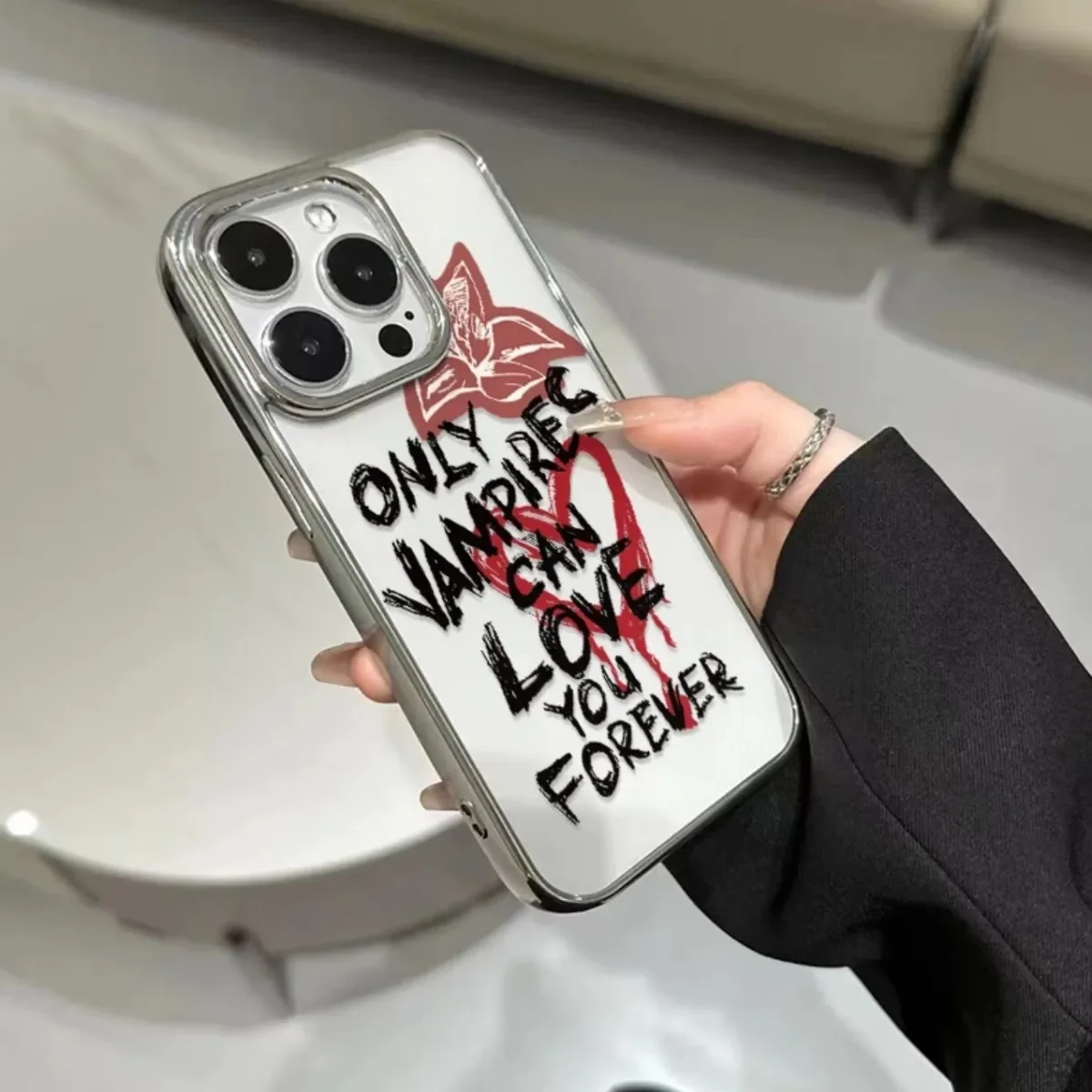 Vampires Love Forever Fashion For iPhone 16 15 14 13 12 11 Pro XR XS Max 7 8 Plus ShockCoveroof Soft Phone Y2K INS Funda Cover