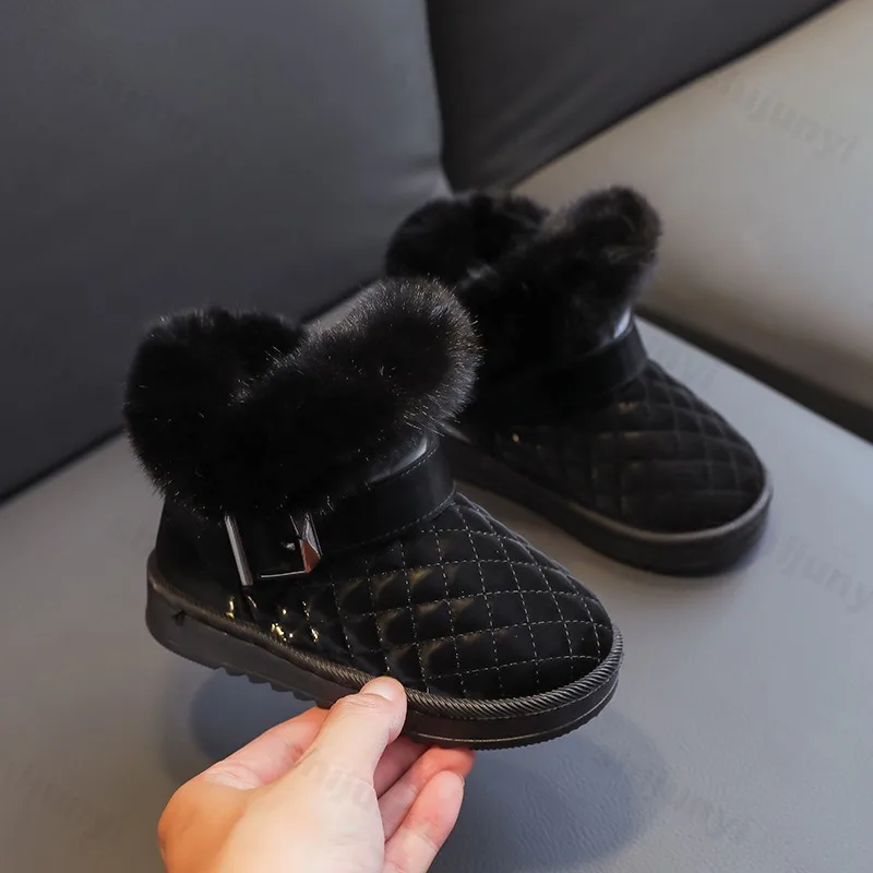 Children Snow Boots 2025 Winter Boys Girls Warm Plush Comfortable Outdoor Ankle Boots Baby Anti Slip Cold Proof Kid Cotton Shoes