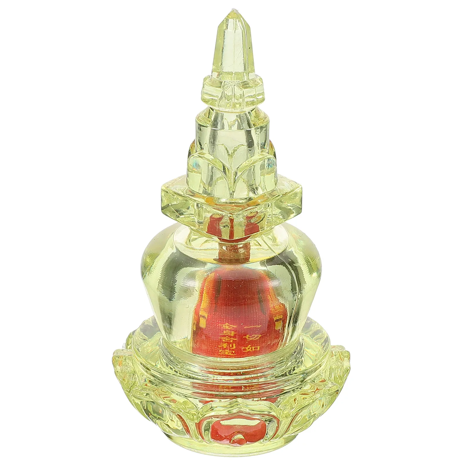 

Acrylic Pagoda Offering Tower Statue Desktop Home Office Decoration Small Craft Spiritual Room Temple Decor Vintage