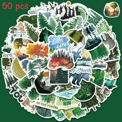 50pcs Outdoor Forest Trees Stickers Vinyl Waterproof For Laptop Guitar Luggage Bike Notebook Scrapbook Stickers Decals