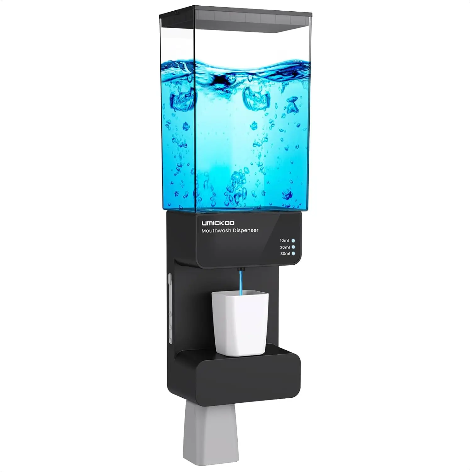 Automatic Mouthwash Dispenser Touchless Wall Mounted Mouth Wash Dispenser for Bathroom with  Cups,Perfect for Kids and Adults