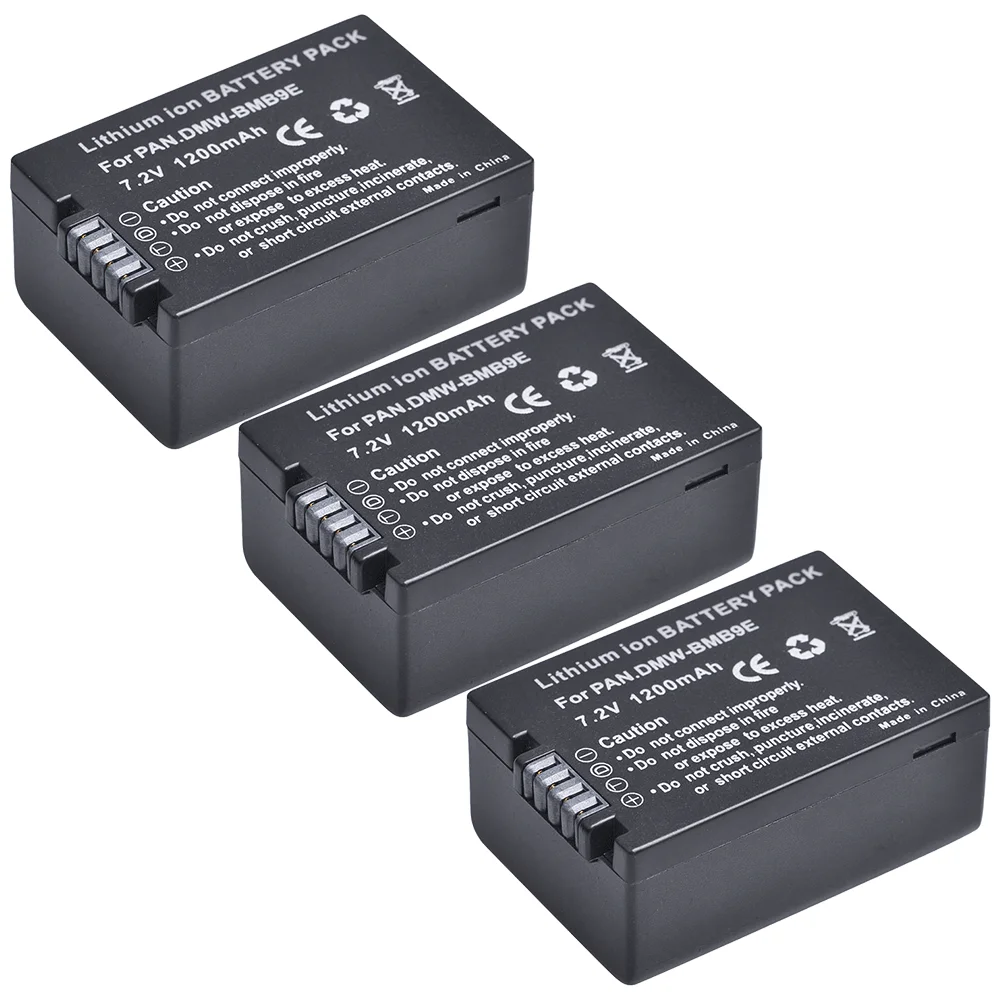 

3Pc DMW-BMB9 DMW-BMB9E DMW BMB9E DMWBMB9 Bateria Battery for Panasonic Lumix DMC-FZ40K FZ45K FZ47K FZ48K FZ60 FZ70 FZ100 FZ150