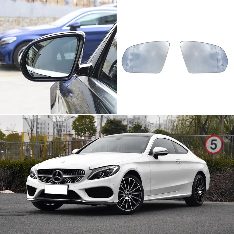 Left & Right Side Mirror Glass Rearview Exterior Blind Spot for Mercedes-Benz Mercedes C E S GLC Class W205  W213 W222 W253