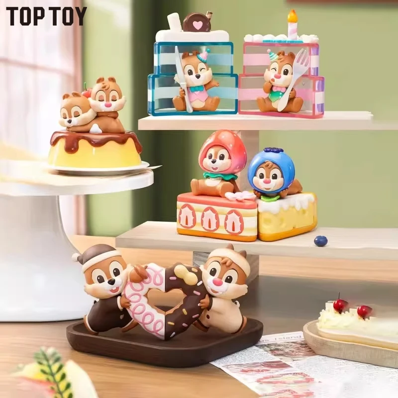 

TOP TOY Disney Chip Dale Dessert Adventure Series Blind Box Cute Squirrel Figure Anime Toy Ornament Children's Birthday Gift