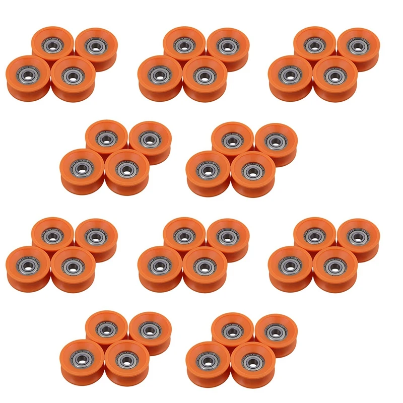 40Pcs 6X30X13mm Plastic Coated Sealed Bearings Steel 606Z Deep U Groove Guide Pulley Rail Ball Rolling Bearing Wheel