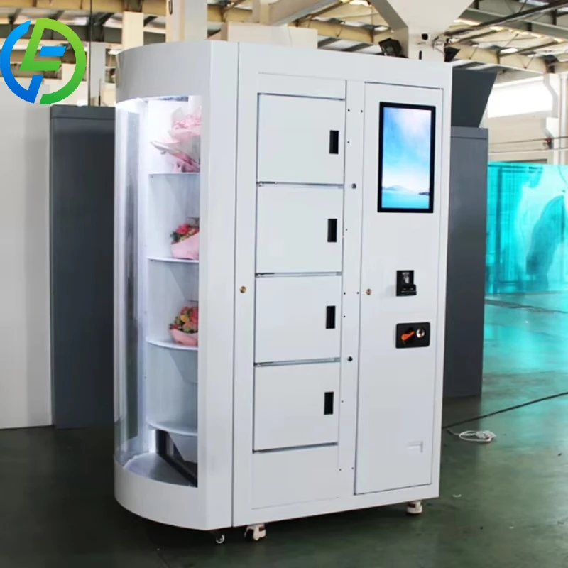 Customized Lcd 19 Inch Flower Rose Bouquets Vending Machine With Large Display Window