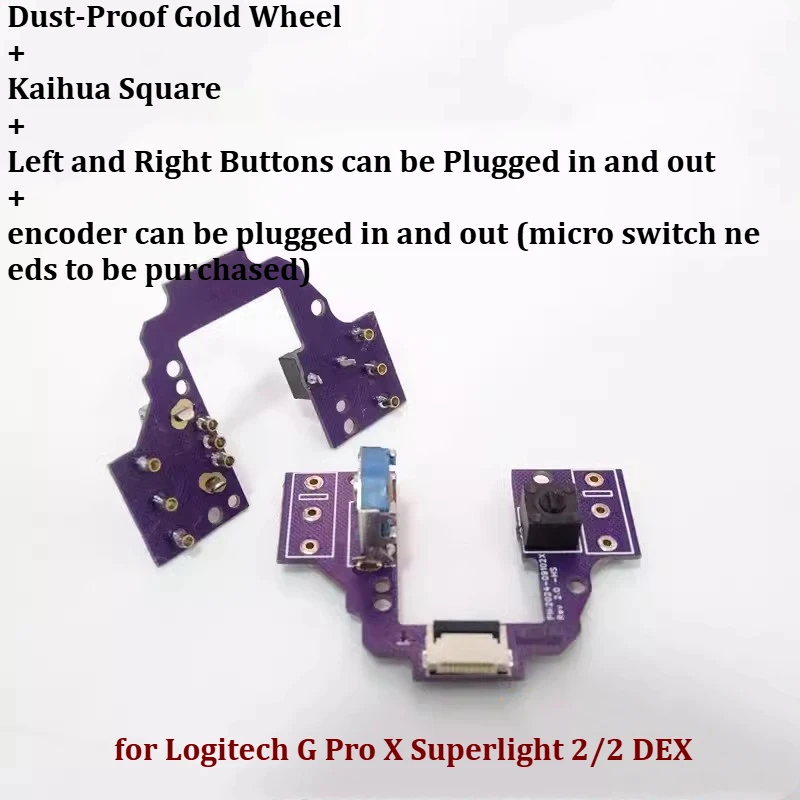 SKIG 1 Stück für Logitech G Pro X Superlight 2 und 2 DEX Maustaste Reparaturzubehör Mikroschalterbaugruppe Kleine Platte Passend für die Reparatur 7
