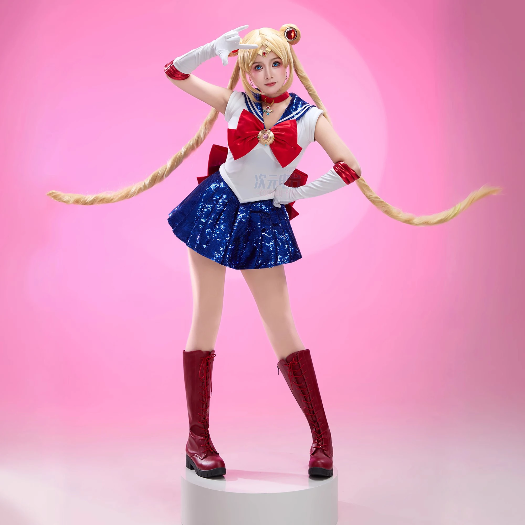 

Новый аниме Цукино Усаги косплей костюм женское милое платье с блестками перчатки серьги головные уборы костюм Хэллоуин карнавальная праздничная одежда