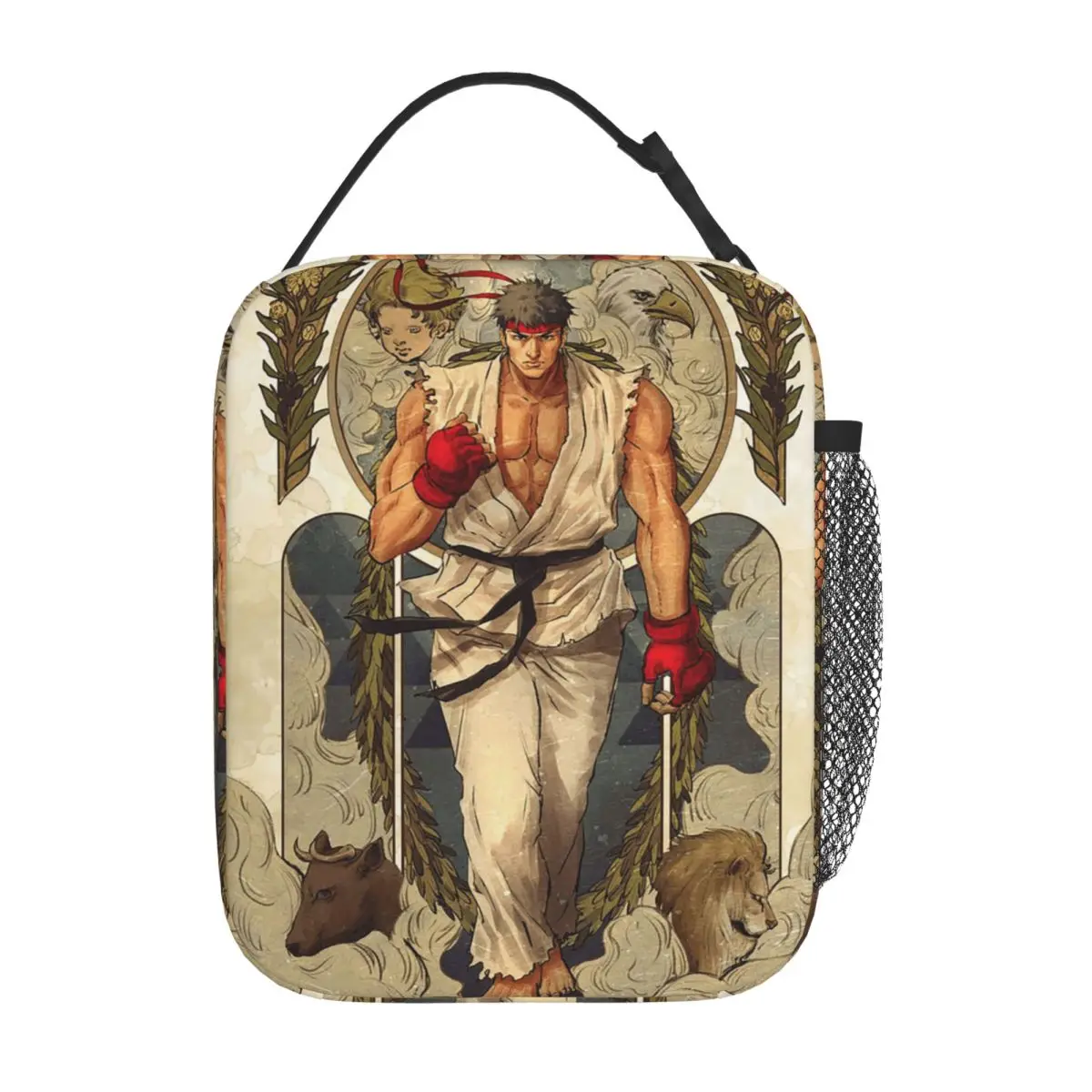 Ryu Street Fighter II Turbo Hyper Fighting Insulated Lunch Bag for Women Kids Portable Food Boxes Thermal Lunch Box Tote