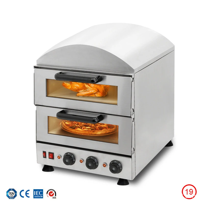 Electric Double-Deck Commercial Pizza Oven, 220V Electric Oven, 3kW High Power, Even Baking, Chicken Roaster NP-19(Customized)
