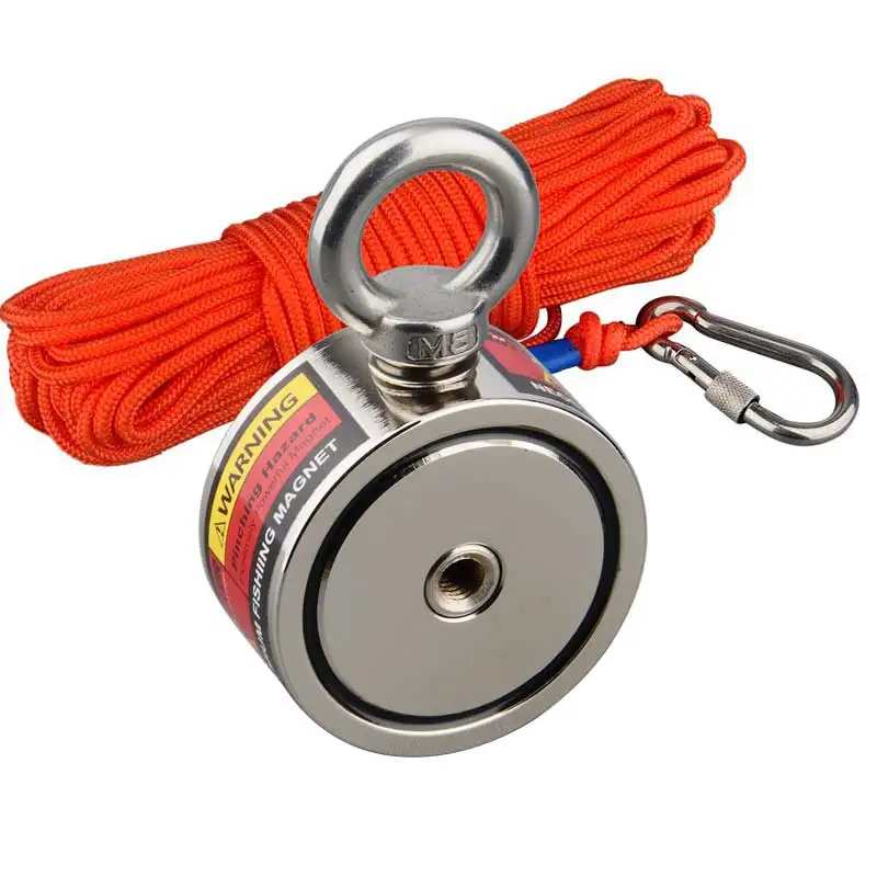 160KG Vertical Two Side Strong Magnet Detecting D60mm  Fishing Detecting Metal Outdoor Underwater Adventure Durable Rope