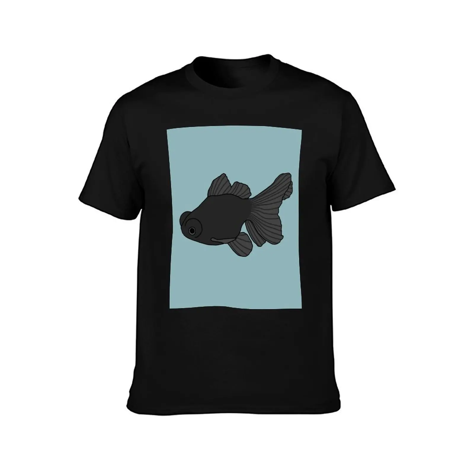 Black Moor Goldfish T-Shirt Summer Casual Cotton Tee Oversized Streetwear Tops Vintage Graphic Print Loose Fit Short Sleeve