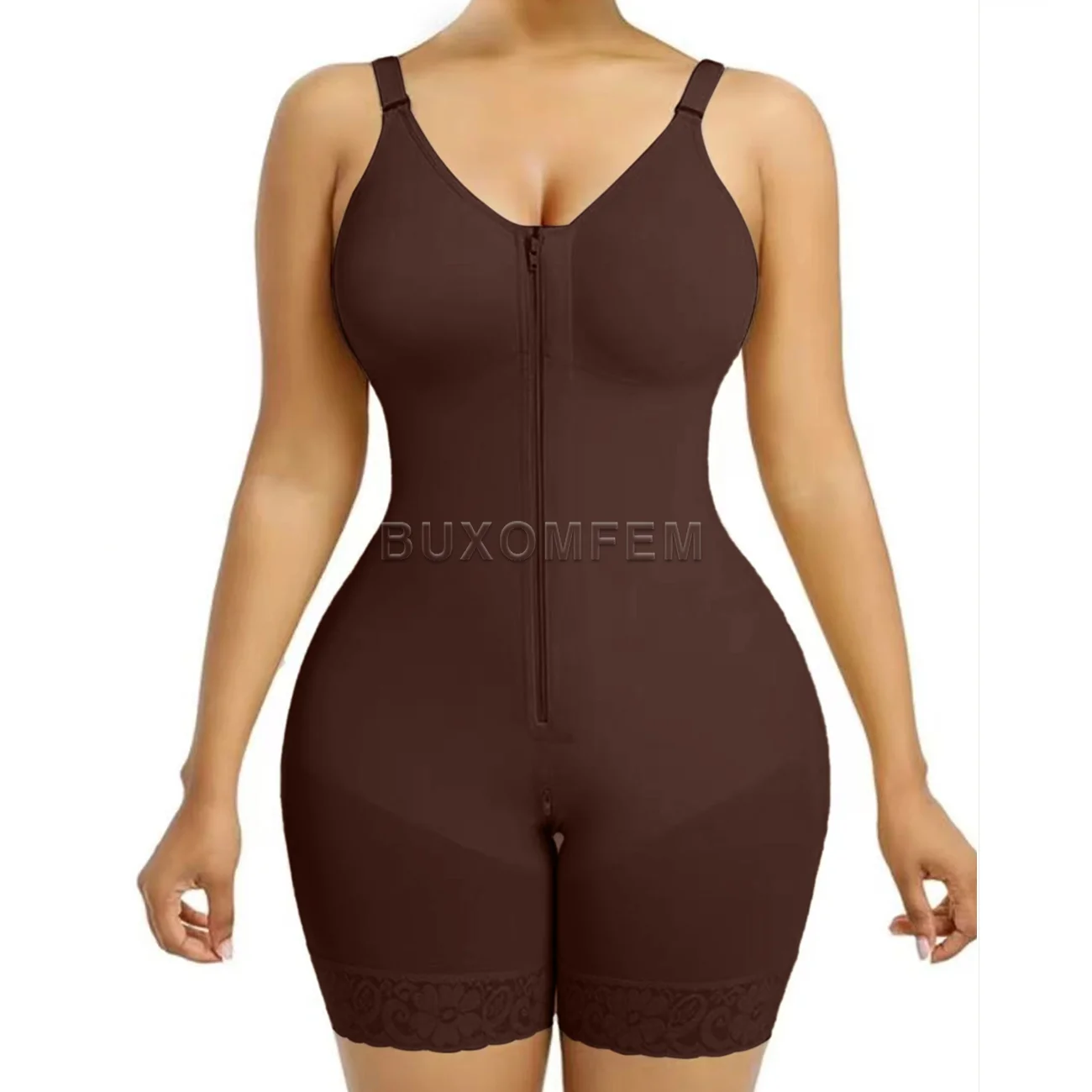 Women's  Slimming Post Surgery Shaperwear Elastic Abdomen Bodysuits with Bra New Front-Zippered Fajas Colombianas Body Shapers