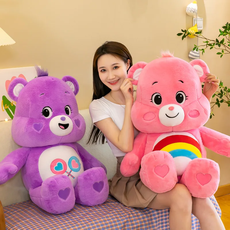 ألعاب قطيفة على شكل دب قوس قزح من MINISO-Kawaii ، أنيمي جميل ، دمية محشوة ملونة ، لعبة لينة ، غرفة ، هدايا عيد ميلاد ، 40 *