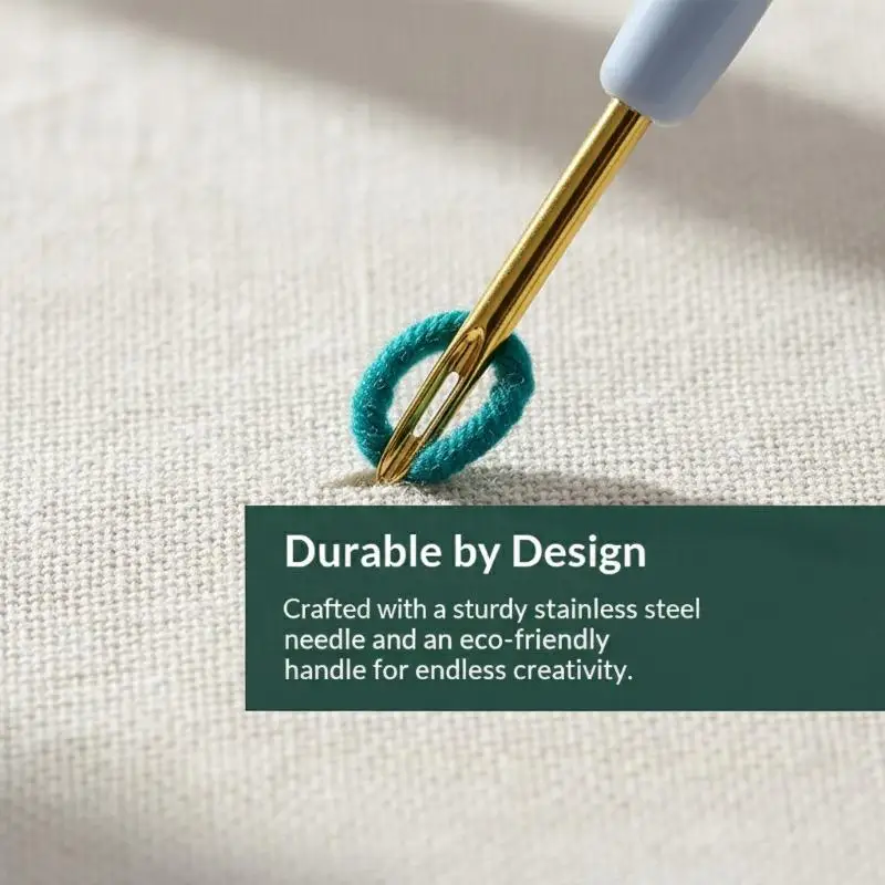 All in One Punch Needle Embroidery Kit with Full Accessories for DIY Rug Wall Hanging and Creative Home Design
