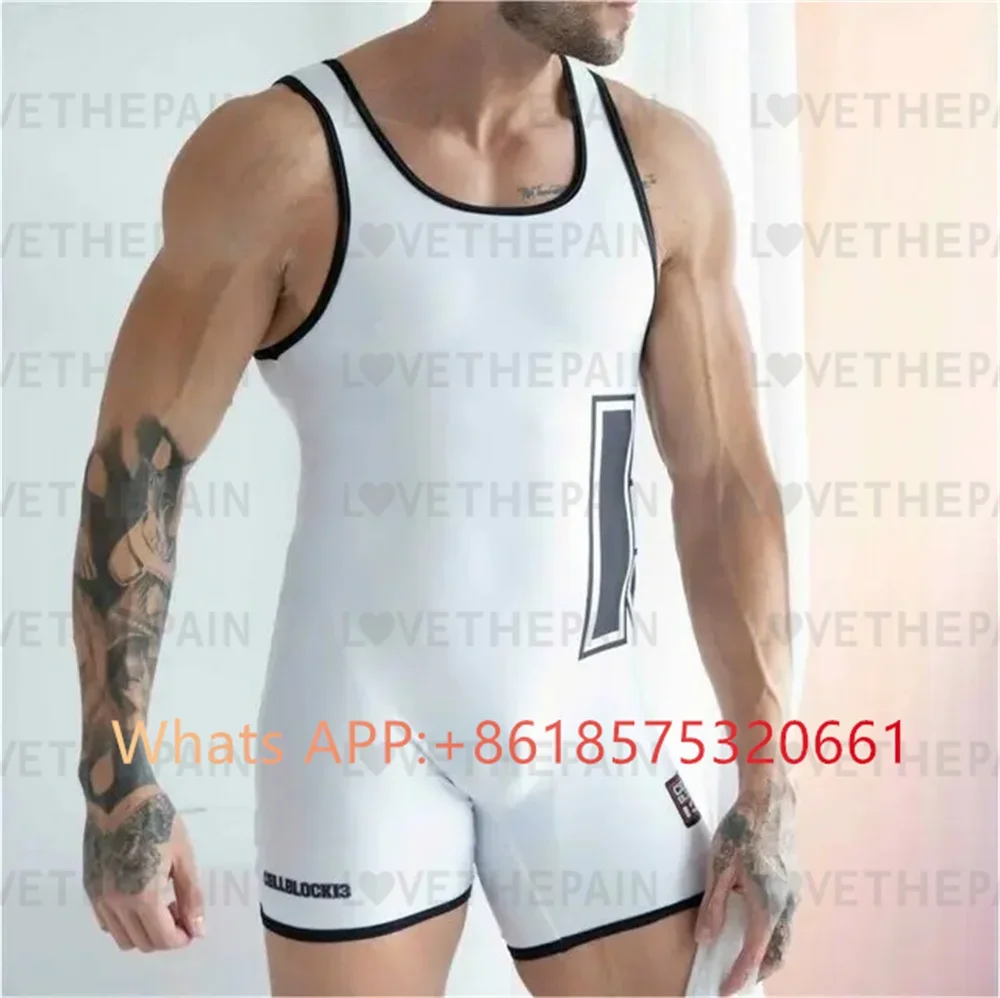 Kennel Club 13 Men\'s Singlets Burgundy Sexyman One-Piece Sleeveless Gym Sports Fitness Wrestling Clothing Powerlift Speed Tights