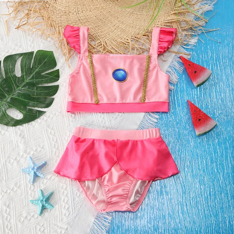 New girl swimsuit Elsa Role Playing Costume Children's Girl Beachwear Bikini Set Outdoor Casual Jasmine Children's Swimsuit
