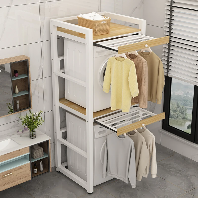 

Laundry Shelves Shelves Floor to Floor Roller Balcony Custom Dryer Kitchen Dishwasher Above Storage
