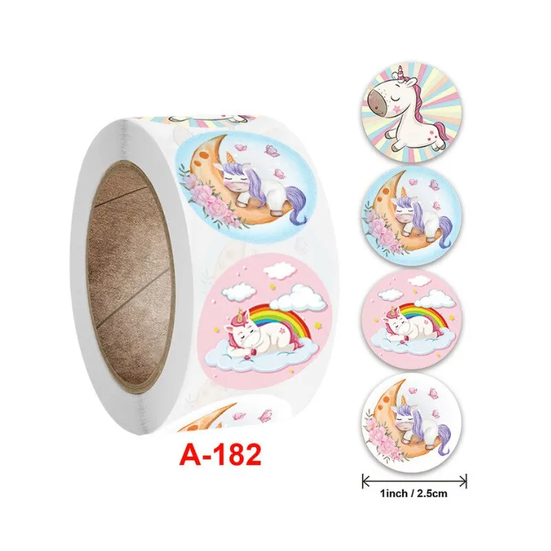 500pcs Cartoon Unicorn Sticker Kids Reward VintageSticker Gift Decoration Label Teacher Encouragement Student Stationery Sticker