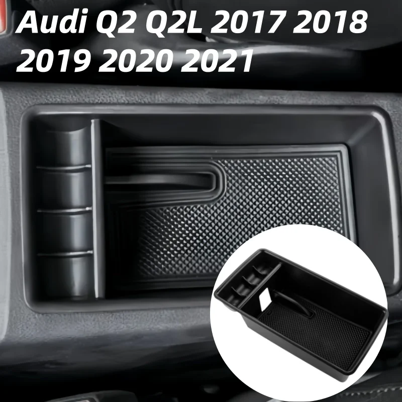 

ABS Car Armrest Storage Box Holder Container for Audi Q2 Q2L 2017 2018 2019 2020 2021 Glove Organizer Interior Accessories