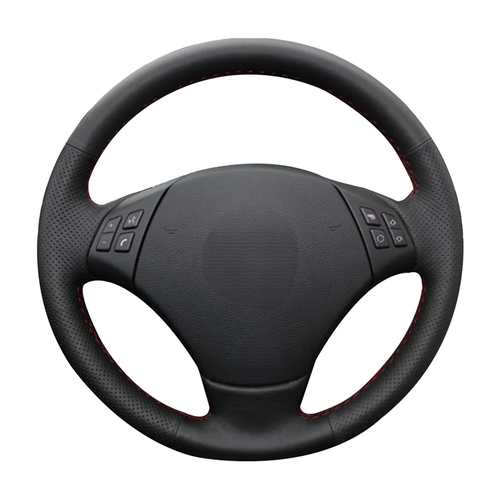 DIY Hand-Stitched Soft Black Artificial Leather Car Steering Wheel Cover For BMW 530 523 523li 525 520li 535 545i E60