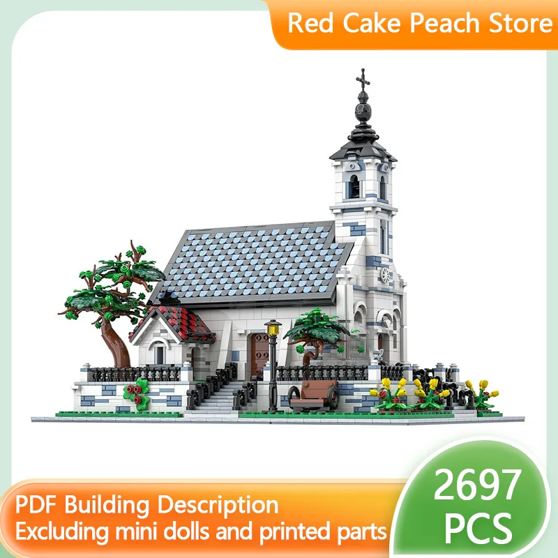

Street View Model MOC Building Bricks City Church Architectural Modular Technology Children Holiday Gifts Assemble Toys Suit