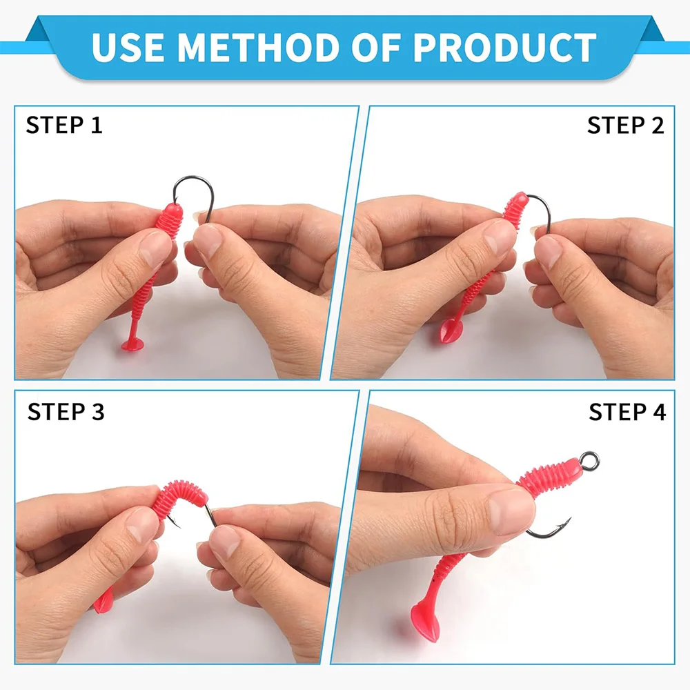 70Pcs Fishing Inline Single Hooks Single Replacement Hooks for Hard Lures Circle Large Eye Single Bait Hooks for Bass Trout Lure image 4