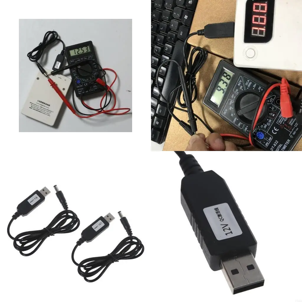 193A QC3.0 USB to 12V 5.5x2.1mm Step Up Line Converter Cable for WiFi Router LED