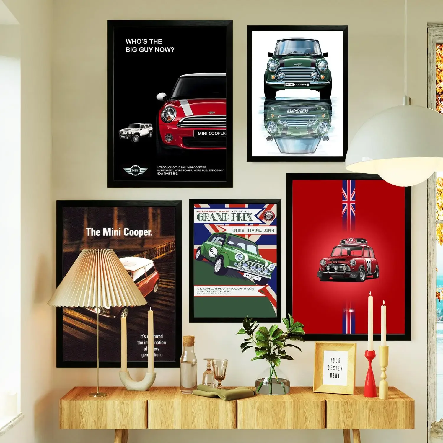 mini cooper Poster Prints Wall Art Canvas Painting Poster For Modern Family Living Room Home Decor