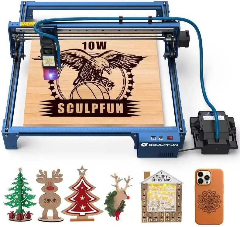 

Sculpfun S30 Pro 10W Laser Engraver With Auto Air Assist Pump, Cleaner And Faster Laser Cutting Machine, Higher Accuracy Laser