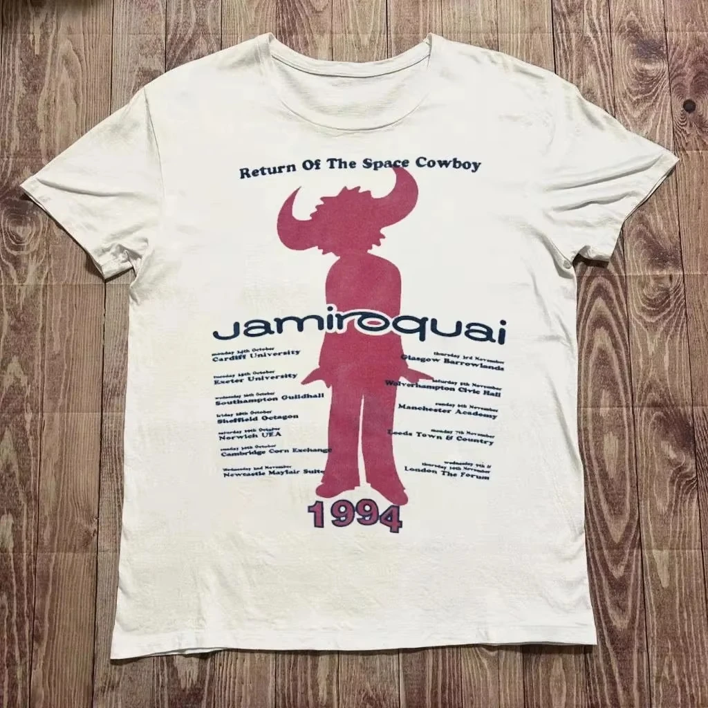 Jamiroquai "Japan Tour '93" Vintage Band T-Shirt Baumwolle Grafik-T-Shirt Herren Damen Sommer Streetwear – Detail 2