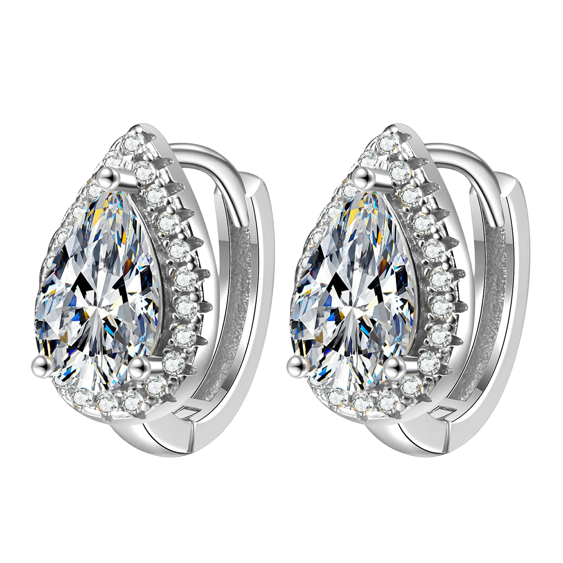 

Super Sparkling Pear Moissanite Earrings 5x8MM 2-carat Band Certificate Tested Diamond S925 Silver Women Wedding Jewelry Gift