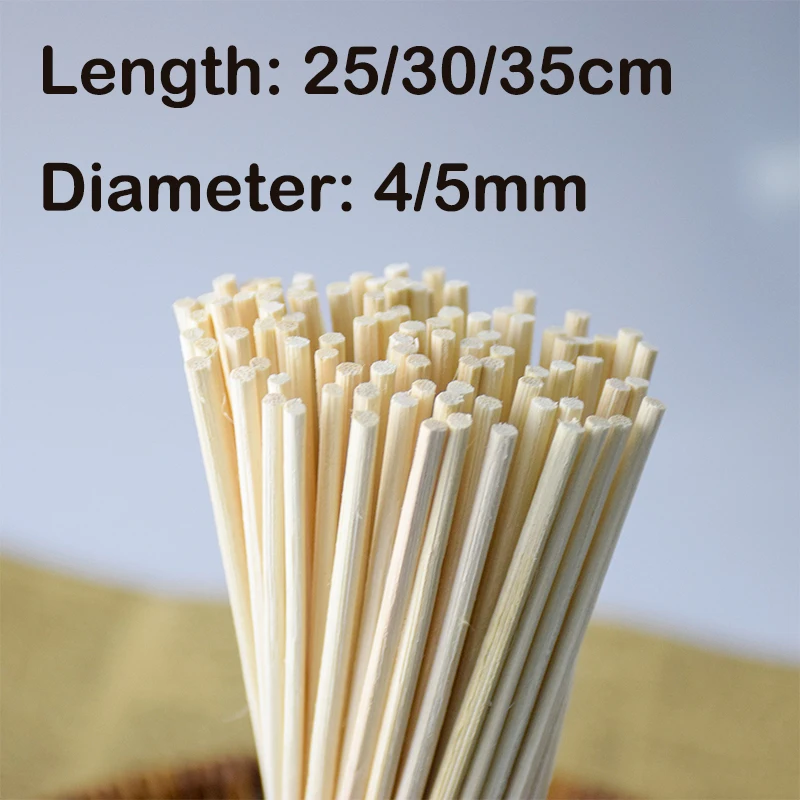 50pcs Dia4/5mm Aroma Diffuser Replacement Rattan Reed Sticks Air Freshener Aromatherapy Aroma Stick Oil Diffuser Refill Sticks