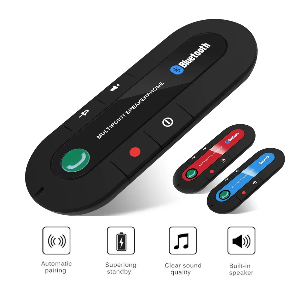 Mini 4.1 Speakerphone Sun Visor Clip Universal Bluetooth Handsfree Car Kit Wireless Bluetooth Mp3 Music Player LB