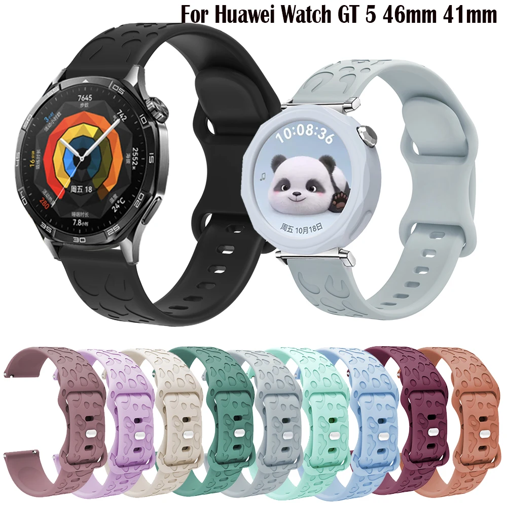 Fashion 18mm 20mm 22mm Silicone Watchband For Huawei Watch GT 5 46mm 41mm Strap Bracelet GT 4 46mm 41mm GT 5 pro 42mm WristBand