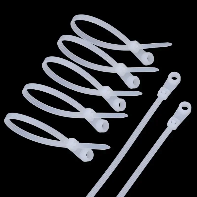 Nylon-Kabelbinder mit Schraubenloch, Wiederverwendbar und Fest, Selbstverriegelnde Kabelbinder, Verstellbare Befestigungsbänder, BüroorganizerKabelbinder mit SchraubenlochSelbstverriegelnde KabelbinderWiederverwendbarF – Detail 5