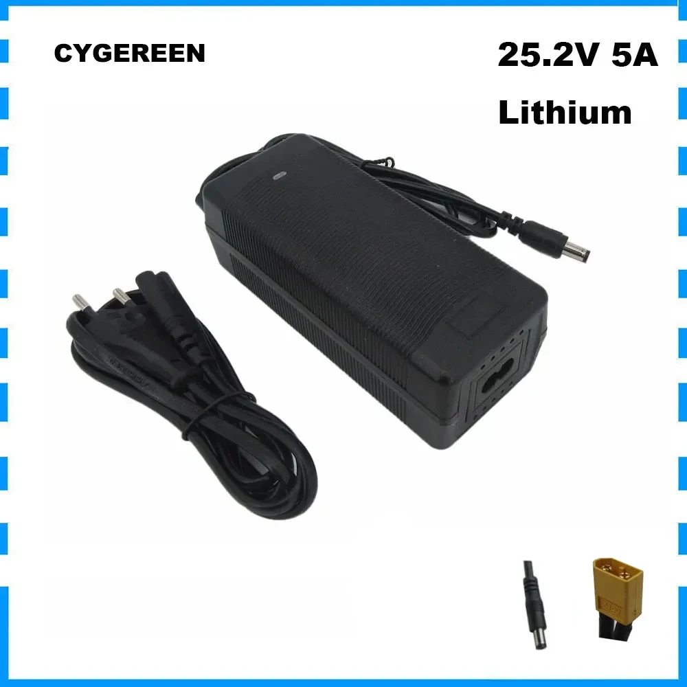 25.2V 5A Li-ion Battery Charger 6S 22.2V 21.6V 5A DC Connector Wheelchair Lithium Bateria Fast Charger