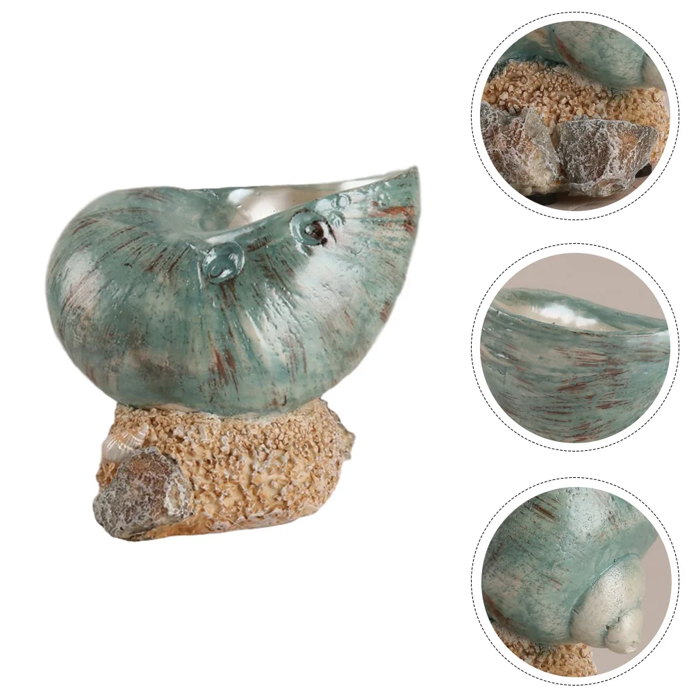 

1pc Simulation Conch Decor Resin Home Decoration Conch Shape Artistic Adornment Garden Marine Life Animal Ornament