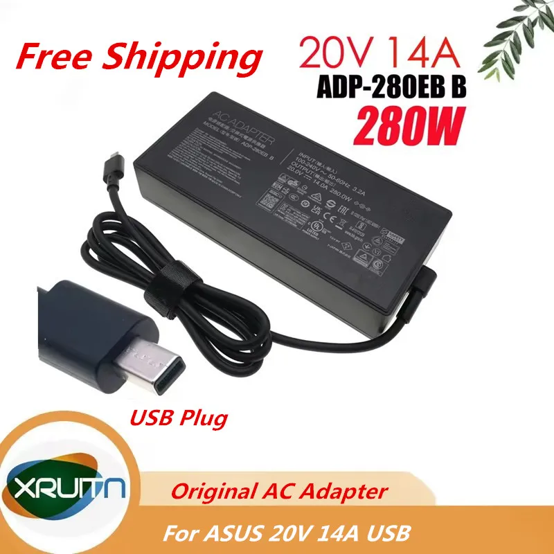 

ADP-280EB B 20V 14A 280W AC Adapter Charger For Asus TUF 6 Pro TX Gaming laptop FA608PP 5Ai ADP-280EB F A22-280P1B power supply