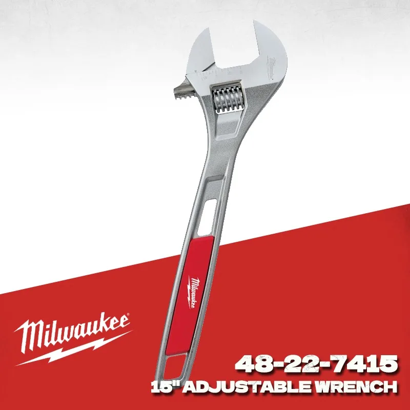 Milwaukee 48-22-7415/48227415 15 Inch Adjustable Wrench 381mm Parallel Jaw Spanner Hand Repair Tool Tool Accessories