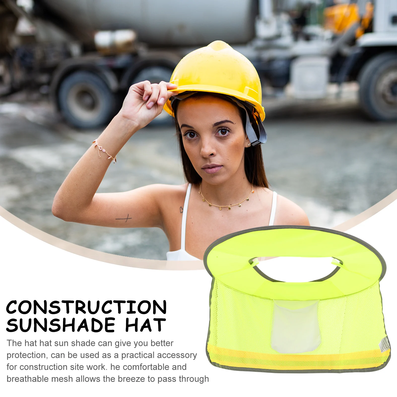 

Hard Hat Sun Shade Breathable Mesh Nape Protector 100 Polyester Plain Cloth Neck Protection Reflective Hat Cover Bright Color