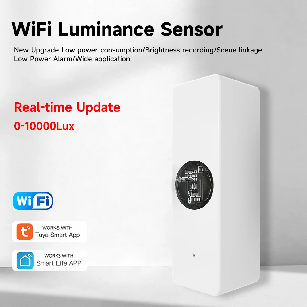 Tuya WiFi Smart Lighting Sensor Intelligent Home Illumination Sensor Brightness Detector Automation Work with Smart life Linkage