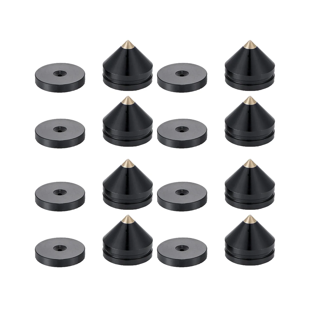 

8 Set Speaker Stand Feet Foot Pad Aluminium Alloy Metal Spikes Cone Floor Foot Nail Black