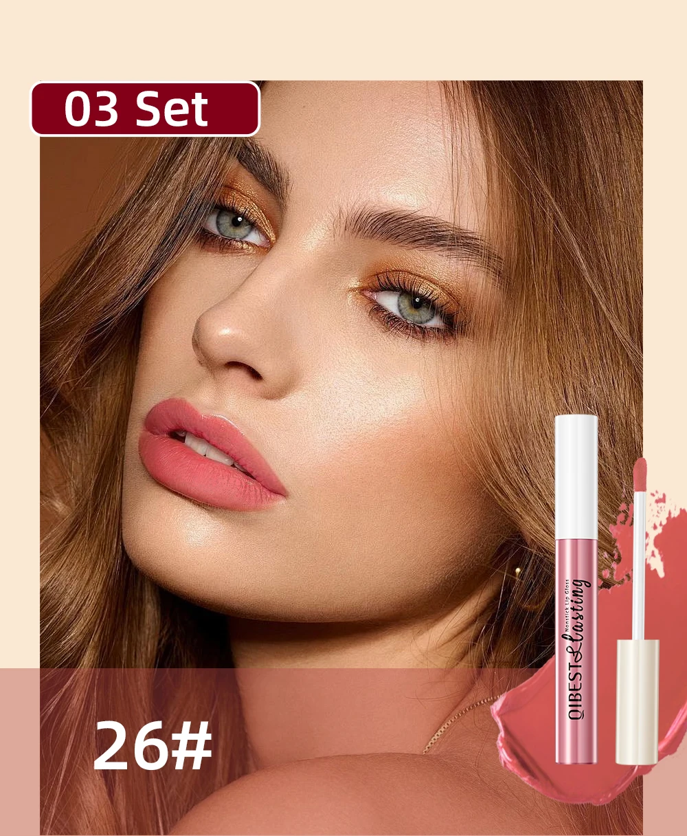 QIBEST 12 Colors Matte Liquid Lipstick Sets Lip Gloss Waterproof Long Lasting Sexy Red White Black Nude Lipgloss Makeup Sets