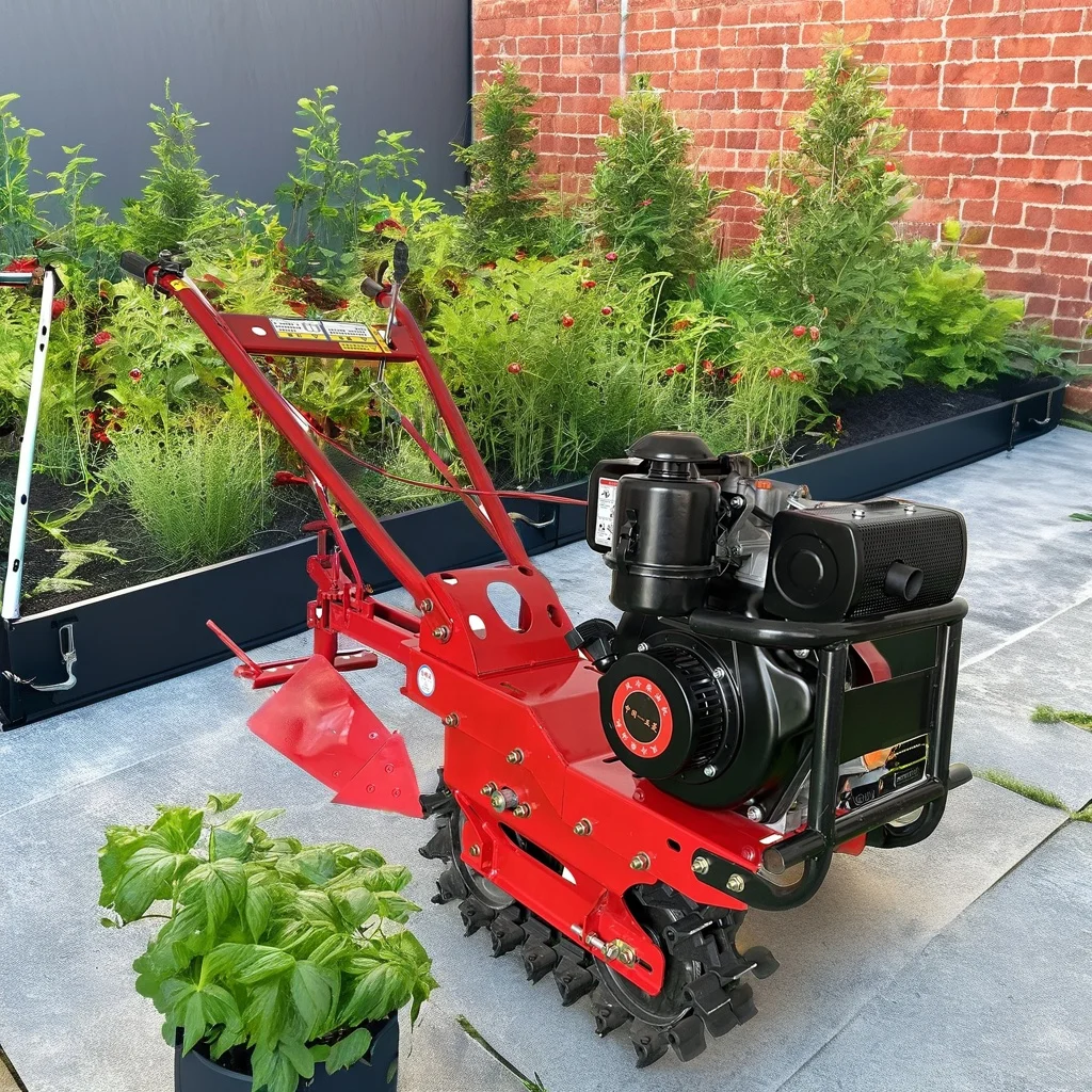 Wholesale Chain Track Micro-tiller 220V Motor Engine Gearbox Bearing Farmland Weeding Furrow Digging Rotary Tillage High