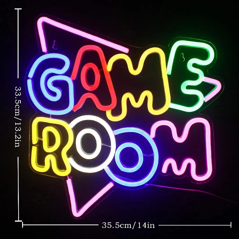 LED Neon Game Controller Ambient Light, Engraved Lamp Sign, Entertainment Room Indoor Party Decoration