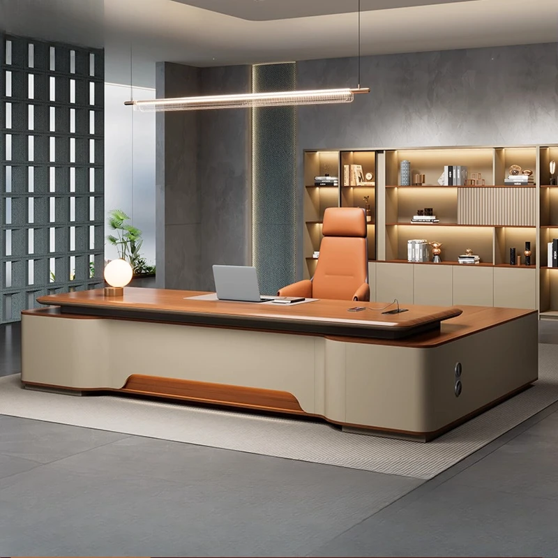 

Офисный компьютерный стол L-образной формы для руководителя, длинный, с органайзерами, экономящий пространство, для творчества, коммерческая мебель