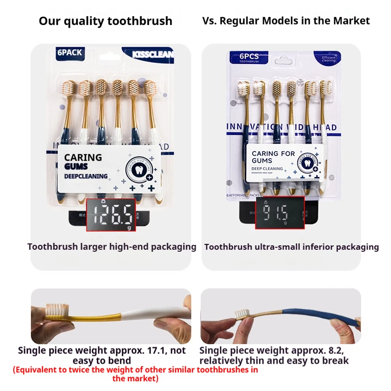 عبوة من 6 فرش أسنان ذات شعيرات ناعمة للبالغين، مجموعة عائلية للعناية بالفم المنزلية #2
